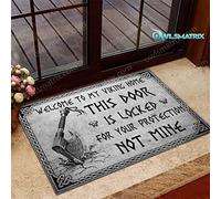 MIAOMANSENSTORE Paillasson interieur extérieur Paillasson Viking bienvenue dans ma maison Viking, paillasson décoratif de bienvenue pour la maison de la famille Viking Decoration chambre, TTha-1389