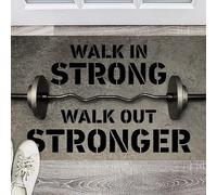 MIAOMANSENSTORE Paillasson interieur extérieur Paillasson Walk In Strong, Sortez plus fort, Gymer Fitness Welcome Home Paillasson Decoration chambre