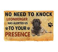 MIAOMANSENSTORE Paillasson Interieur extérieur Pas Besoin de Frapper Le paillasson pour Chien Leonberger, paillasson de Bienvenue pour Les Amoureux des Chiens Leonberger Decoration Chambre