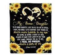 MIAOMANSENSTORE Personalized to My Daughter Blanket from Mom Dad Mother I Hugged This with Love Turtle Beach Daughter Birthday Graduation Christmas Customized Fleece Blanket