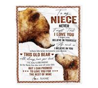 MIAOMANSENSTORE Personalized to My Daughter Blanket from Mom Dad Never Forget That I Love You Wolf Daughter Birthday Graduation Christmas Customized Bed Fleece Blanket