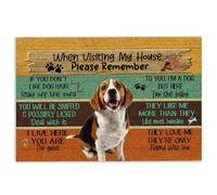 MIAOMANSENSTORE Tapis d'entrée Paillasson Beagle, Lors de Votre Visite dans ma Maison, n'oubliez Pas Les règles de la Maison du Chien Beagle. Paillasson de Bienvenue. Decoration Chambre