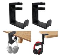 MIAOQIyu Lot de 2 supports de casque avec clip de câble rotatif à 360° - Support universel à ressort - Réglable en hauteur - Pour Beats, Sennheiser, HyperX