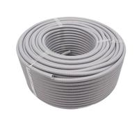 MIAOSHE Tuyau de câblage 5 mètres, isolé en PP, annelé, gaine de protection for tuyau ondulé en plastique, diamètre 7,5 mm à 34,5 mm Conduit d'air(Grey,AD 21.2 x ID 17mm)