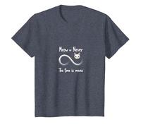 Miaou Jamais : Les Amoureux des Chats Infinity, Chat T-Shirt, Enfant, Bleu Chiné, 10 Ans