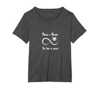 Miaou Jamais : Les Amoureux des Chats Infinity, Chat T-Shirt, Femme Grandes Tailles, Chiné Foncé, 2X