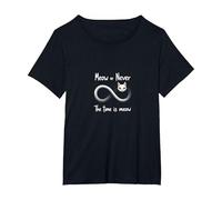 Miaou Jamais : Les Amoureux des Chats Infinity, Chat T-Shirt, Femme Grandes Tailles, Noir, 4X