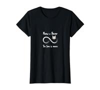 Miaou Jamais : Les Amoureux des Chats Infinity, Chat T-Shirt, Femme, Noir, M