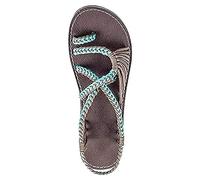MIAOXIAO Sandales d'été pour Femme Corde en Nylon Design Chaussons avec Tresses croisées Chaussure Bout Ouverte,5,38 EU