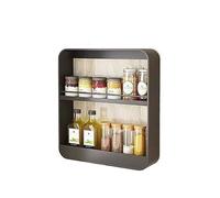 MIAOXIFW Wall-Mounted Floating Shelf, Kitchen Shelf for organizing Kitchen Utensils and Sundries(Black,L)