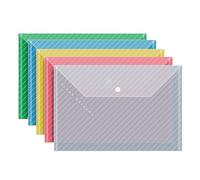 Miaoyak Lot de 10 pochettes transparentes A4 étanches avec boucles à pression - Sac de rangement de bureau - Sac de rangement pour étudiant
