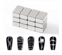 Miaoyak Lot de 12 aimants rectangulaires multi-fonctions pour nail art, ongles étincelants, motif chat pour vernis gel, désassemblage, bricolage et salon