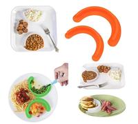 Miaoyak Lot de 2 séparateurs alimentaires en silicone, avec joint à ventouse, séparateur d'assiettes, pour empêcher les aliments qui coulent de se répandre pour la maison et la cuisine