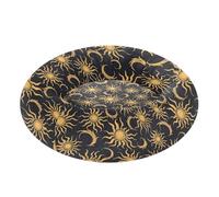 miaozhen Art Sun Moon Lit pour chien en forme de donut et de lune Doré et noir 45,7 x 33 cm