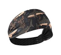 miaozhen Bandeau amusant avec baleine et requin, rose, noir, évacuation de l'humidité, bandeau élastique tendance pour femme, pour l'entraînement, lavage du visage, usage quotidien, lavage du visage