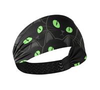 miaozhen Bandeau de sport extensible avec motif chat noir mignon pour Halloween, pour entraînement, basket-ball, usage quotidien, banda de basket-ball pour le cabello