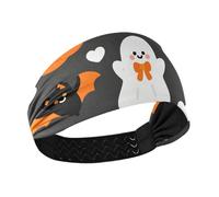 miaozhen Bandeau extensible pour femme avec motif cœur citrouille, gris, orange, évacuation de l'humidité, pour le cyclisme, le lavage du visage, le volley-ball, usage quotidien, diadéma pour