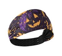 miaozhen Bandeaux Happy Bluray Citrouilles Halloween Évacuation de l'humidité pour femme Tête extensible pour un usage quotidien Lavage du visage Maquillage Bandas para el sudor