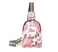 miaozhen Be Mine Sac à bandoulière léger en cuir de pêche avec motif floral rose pour femme pour la randonnée, Be Mine Rose Motif floral Pêche, 1 Size