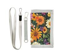 miaozhen Beauty Spring Portefeuille de voyage à trois volets pour homme pour voyage simple portefeuille coloré avec cordon carteras para hombre, beauté printemps fleur colorée, taille 1, Beauté