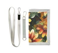miaozhen Belgique Gaillardia Beauty Flowers Portefeuilles à trois volets avec pince à billets cadeaux cool portefeuille robuste unique pour homme avec cordon carteras para hombre, Belgique Gaillardia