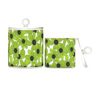 miaozhen Blackeyed Susan Simple Line Art Valentinesnes Boîtes de rangement en plastique transparent avec couvercle Essentiels de bureau Bacs de rangement décoratifs pour cotons-tiges, cotons-tiges