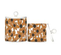 miaozhen Blackeyed Susan Simple Line Art Valentinesnes Coffee Boîtes de rangement en plastique transparent avec couvercle Pantry Essentials Petits bacs de rangement décoratifs pour cotons-tiges