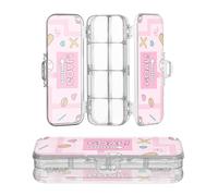 miaozhen Boîte à crayons en plastique transparent à double étage rose motif labyrinthe de baseball avec couvercle