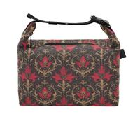 miaozhen Boîtes à déjeuner écologiques pour garçons Motif fleur de lys Rouge Noir rétro Sac à déjeuner pour les travailleurs du jardinage