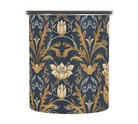 miaozhen Boîtes de conservation avec couvercle en acier inoxydable William Morris Cerf Floral Bleu foncé Ouverture à un bouton 900 ml