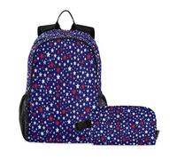 miaozhen Bookbag And Lunchbox Cat Graffiti Red White Blue American Flag 18L/Sac à dos et boîte à déjeuner pour garçons, 10-12, mochilas y loncheras escolares para ni?as