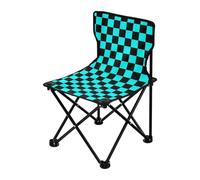 miaozhen Chaises de camping compactes ultra légères Buffalo à carreaux noirs et cyan avec sac de transport
