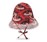 miaozhen Chapeau de plage pour bébé garçon casquettes fille graffiti art rouge mauvais yeux protection solaire chapeau de voyage chapeau de natation réglable