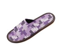 miaozhen Chaussons de douche décontractés en améthyste motif pied-de-poule Anime lavables pour la maison, la plage, sandales antidérapantes pour piscine, hôtel, voyage pantuflas para hombres, Anime