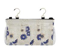 miaozhen Élégant tournesol marguerite bleu et doré Poche de chevet à suspendre Sac organisateur pour la maison, dortoir, lit superposé organisateur de sillon