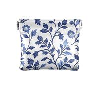 miaozhen Europen Vine Scroll Pattern Blue Women Leather Coin Purse Portable Makeup Period Bag for Men Women Travel Monedas para carro, Europen motif vigne volutes bleu, 1 size
