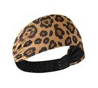 miaozhen Faux bandeau élastique à paillettes imprimé léopard marron antidérapant ? Joli bandeau élastique pour femme pour basket-ball, maquillage, randonnée, basket-ball, banda para el cabello