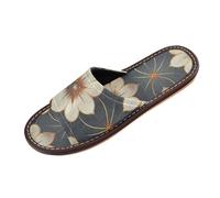 miaozhen Genesis Style Floral Bleu Foncé Champagne Spa Pantuflas Pantuflas Para Hombres Pantuflas D'été Antidérapants Imprimés Personnalisés Chaussures De Chambre Pour Fête Voyage Invités Pantuflas