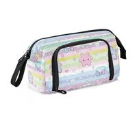 miaozhen Grande trousse à crayons de grande capacité avec poignée et fermeture éclair pour adolescents élémentaires nœud étoile dessin animé bolsas para adolescents