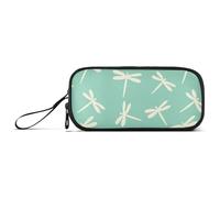 miaozhen Grande trousse à crayons en nylon avec fermeture éclair style Oliver Jeffers, libellule, guimauve, jade, grande capacité avec compartiments, papeterie scolaire pour adolescents du primaire