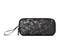 miaozhen Grande trousse à crayons en nylon camouflage noir gris grande capacité fermeture éclair maille papeterie pour enfants du lycée estuche para