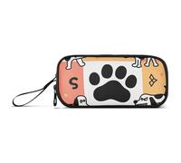 miaozhen Grande trousse à crayons en nylon motif chien en colère noir à carreaux patte grande capacité papeterie pour lycée adolescente fille estuche para