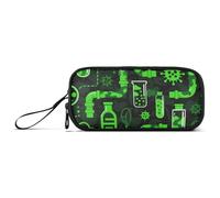 miaozhen Grande trousse à crayons en nylon vert fluo bleu haute capacité avec fermeture éclair Organiseur de papeterie pour école préparatoire adolescents estuche para