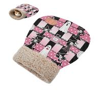 miaozhen Grotte pour chat d'intérieur pour chats de petite taille, parfum d'Halloween, sorcière, animal de compagnie douillet en peluche auto-chauffant cama para gato de