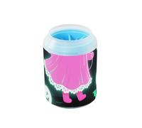 miaozhen Happy Halloween Cute Girl Pink Réutilisable Dog Paw Cleaner with Silicone Brush Soft Pet Feet Cleaning Kit for Cats Dogs Limpia Patas para Perros