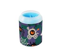 miaozhen Happy Halloween Toile d'araignée à carreaux Portable Pet Foot Cleaner Soft Silicone Poils Machine de Nettoyage des Pieds pour Chiens Chats Accessoires pour Perros
