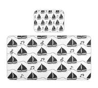 miaozhen Housse de matelas rafraîchissante pour bébé - 71,1 x 132,1 cm - Respirante - Noir et blanc - Motif bateau à voile - Pour bébé et tout-petit