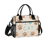 miaozhen I Love Cats Paw Sac à déjeuner robuste avec bandoulière pour adolescent pour salle de sport Kaki