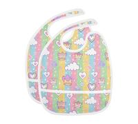 miaozhen Lot de 2 bavoirs d'allaitement en coton avec bouton pour rots, robe de princesse, couronne, dessin animé para ninos recien nacidos