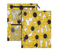 miaozhen Lot de 2 chemises perforées à 3 trous Susan aux yeux noirs | Grande pochette robuste à fermeture éclair avec fenêtre transparente pour fournitures de bureau